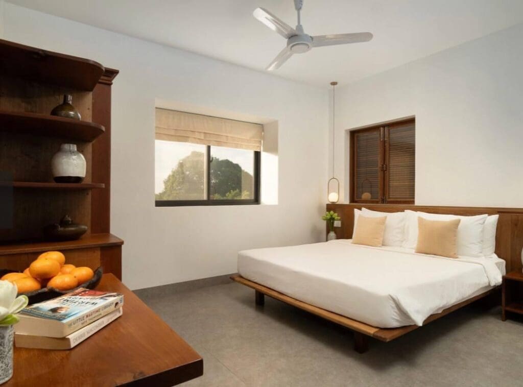 minimalist decorated bedroom in an Airbnb investment property in Siem Reap
