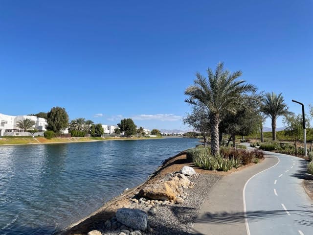 artificial river al mouj muscat oman