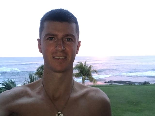 Ladislas on a beach in gran pacifica