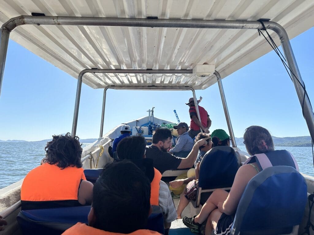 Ladislas on a boat going to Nicaragua