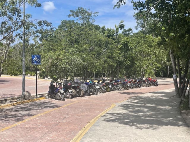 Motorcycle parking in Tulum Motorcycle parking in Tulum