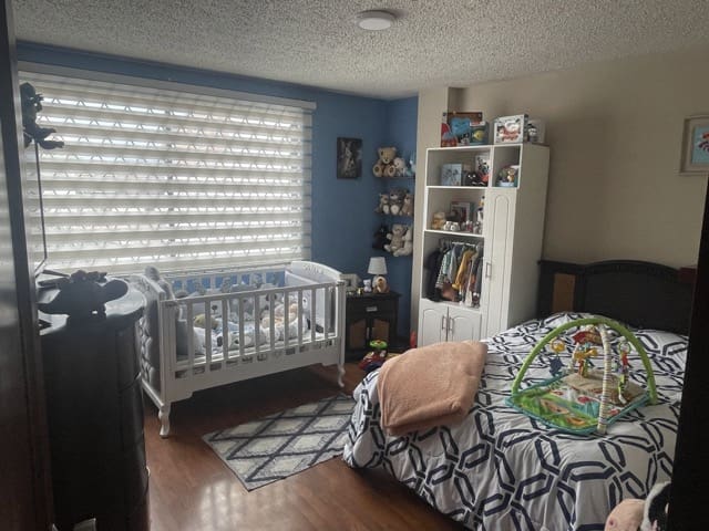 bedroom with baby bed