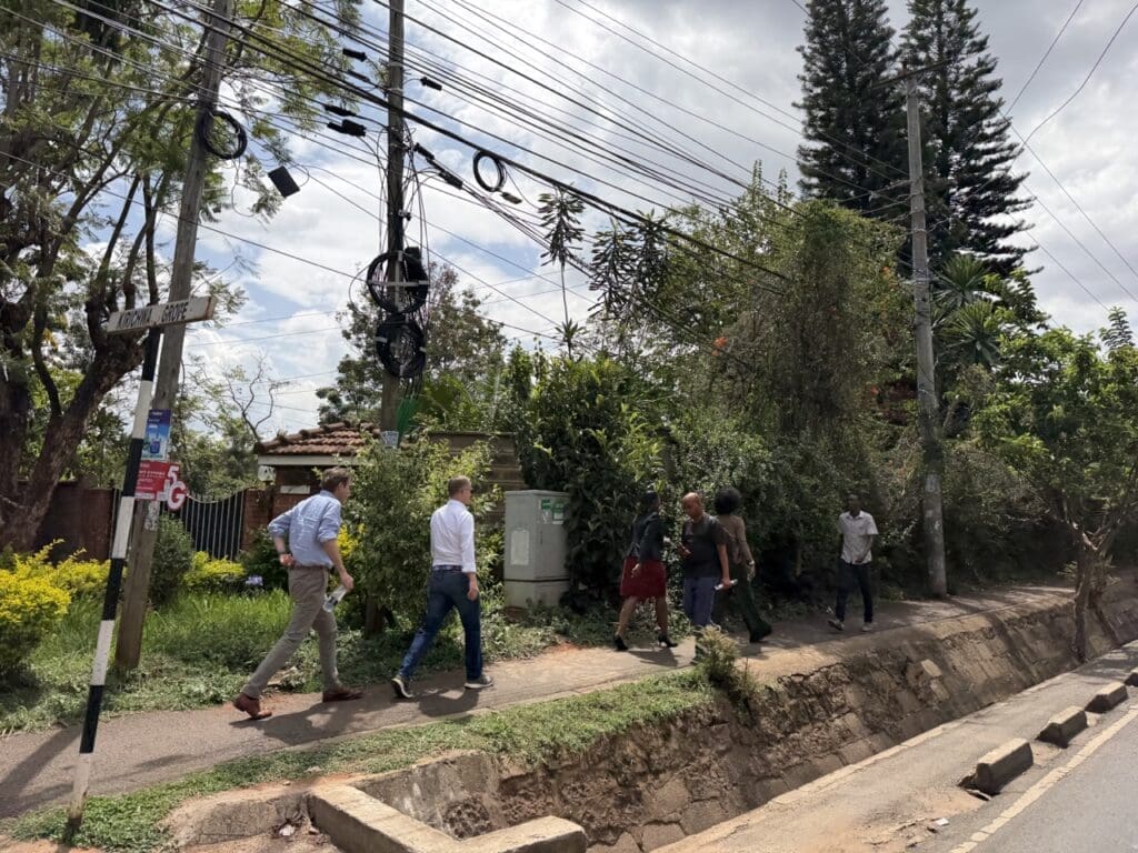 White people walking on Riverside drive, Nairobi