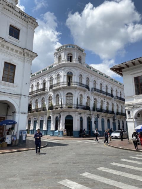 white historical building cuenca ecuador