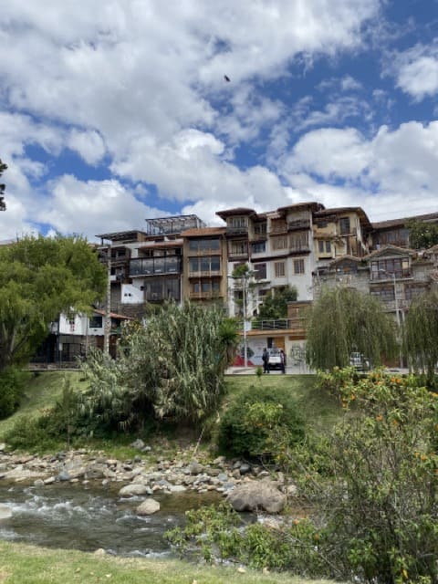 Houses by the river in the historical center of cuenca ecuador