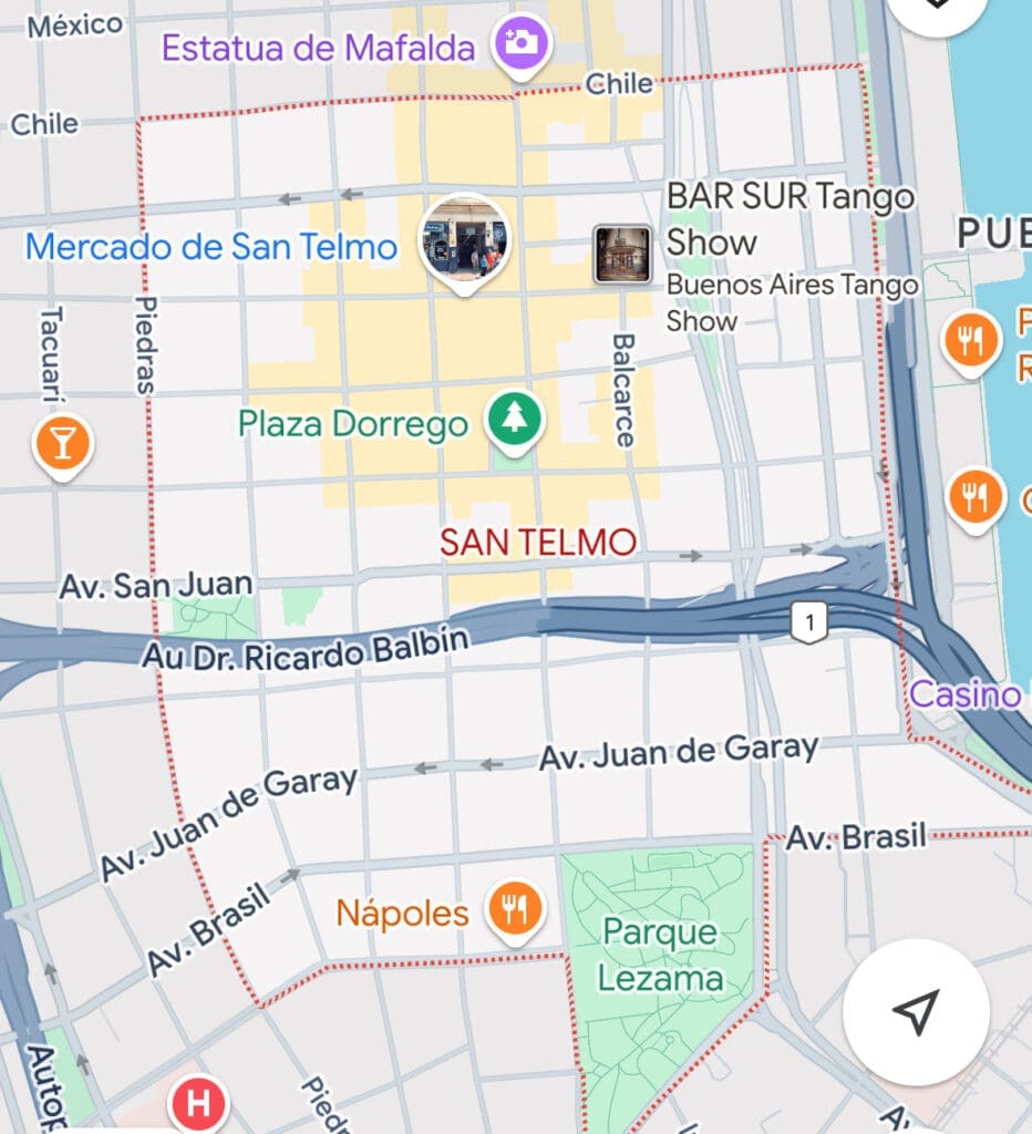 san telmo map