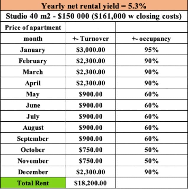 monthly airbnb revenue playa del carmen