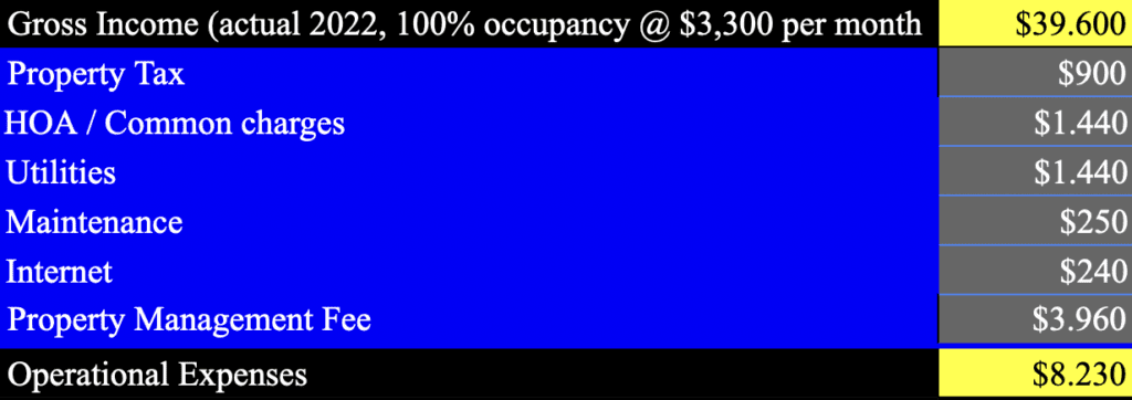 cost breakdown of owning a rental penthouse in medellin