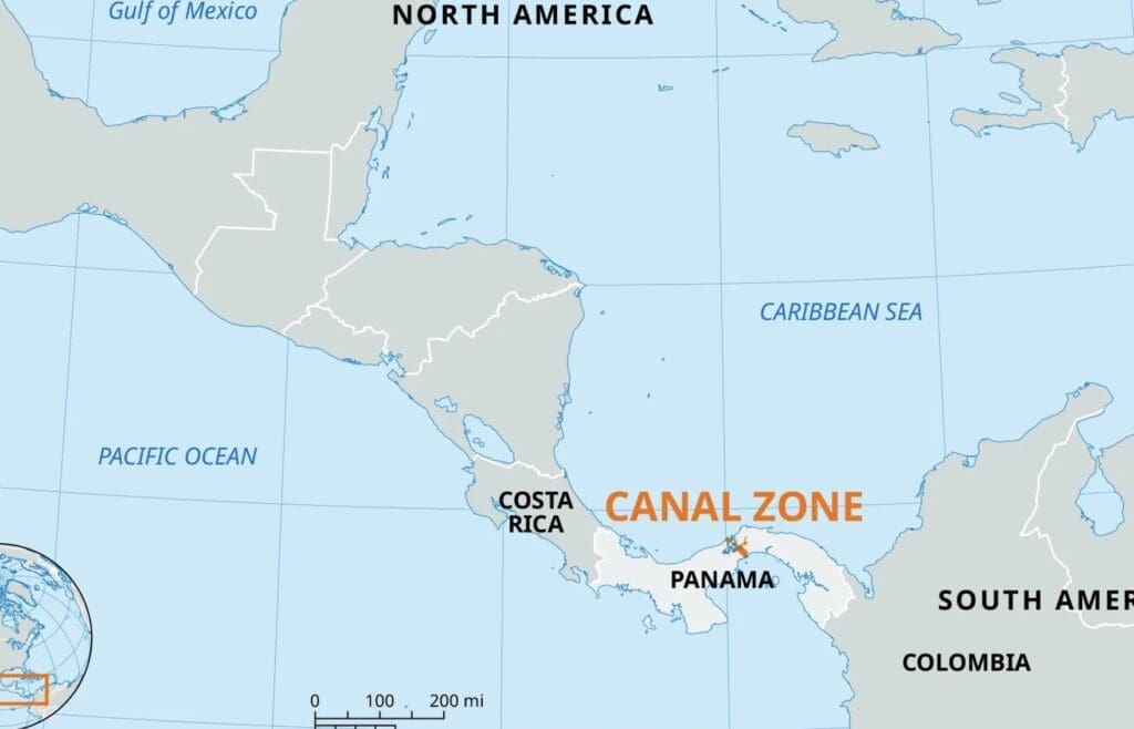 Map of The Panama Canal Zone