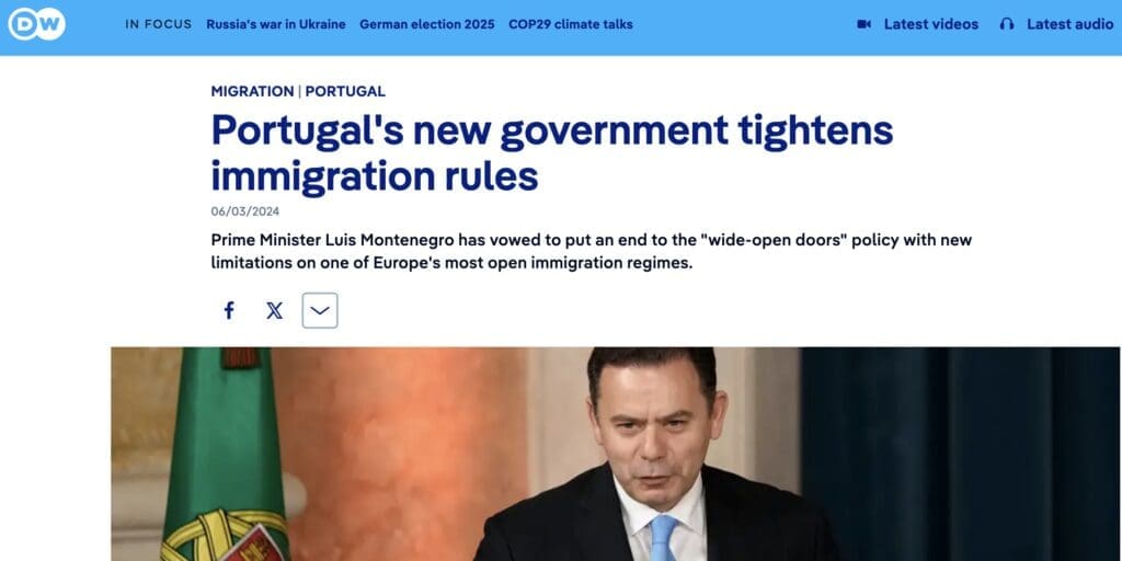 dw article on portugal immigration restrictions