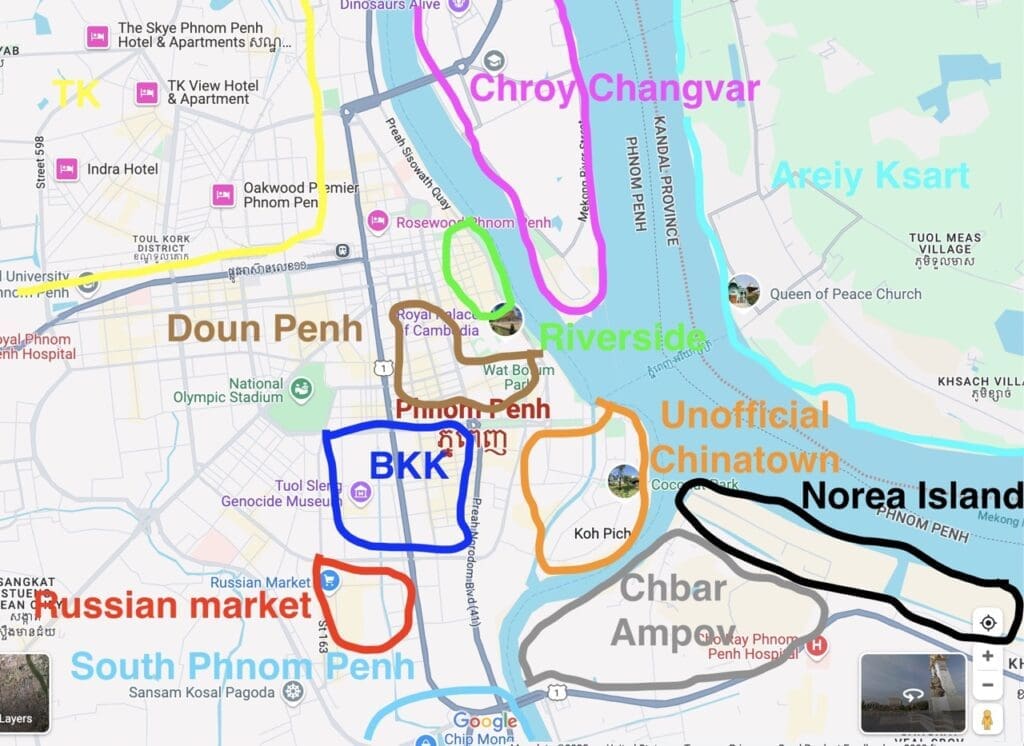 Neighbourhood map for investing in Phnom Penh Real Estate