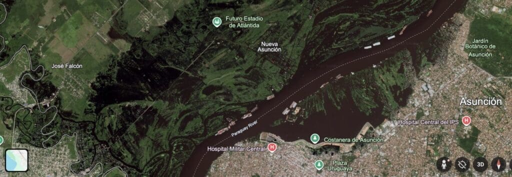 map of flooding in Nuev Asuncion