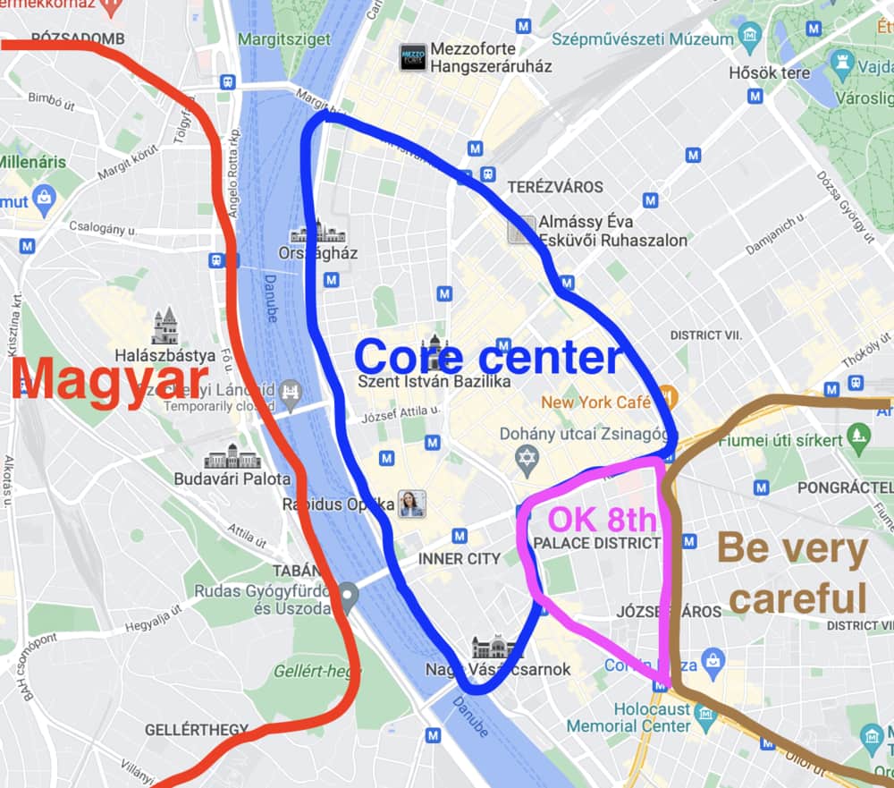 Map of Budapest neighborhoods Map of Budapest neighborhoods