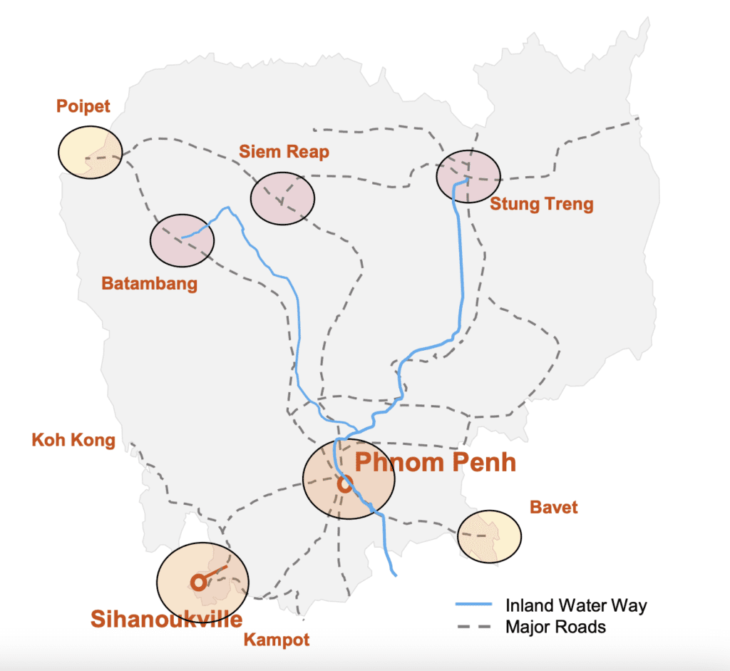 Planned highway network in Cambodia