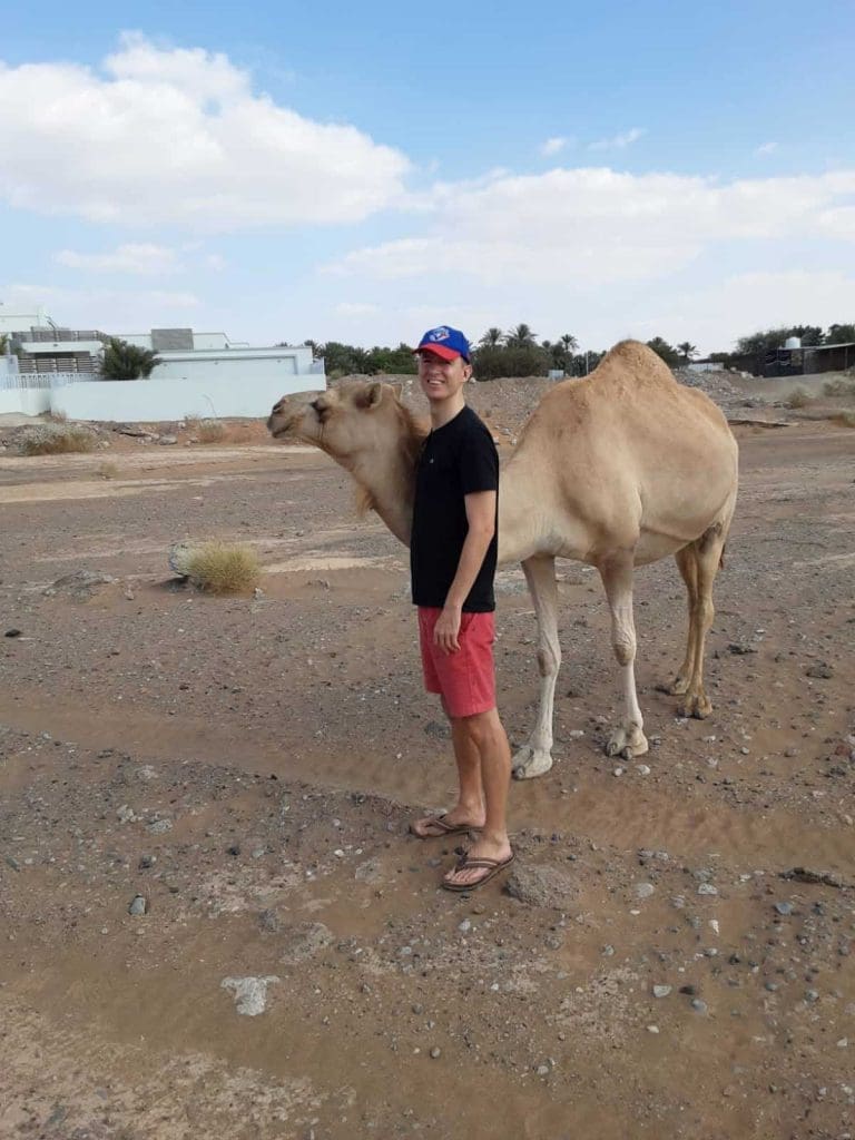 ladislas with camel in oman