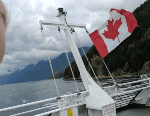 The view from a ferry in British Colombia Canada.