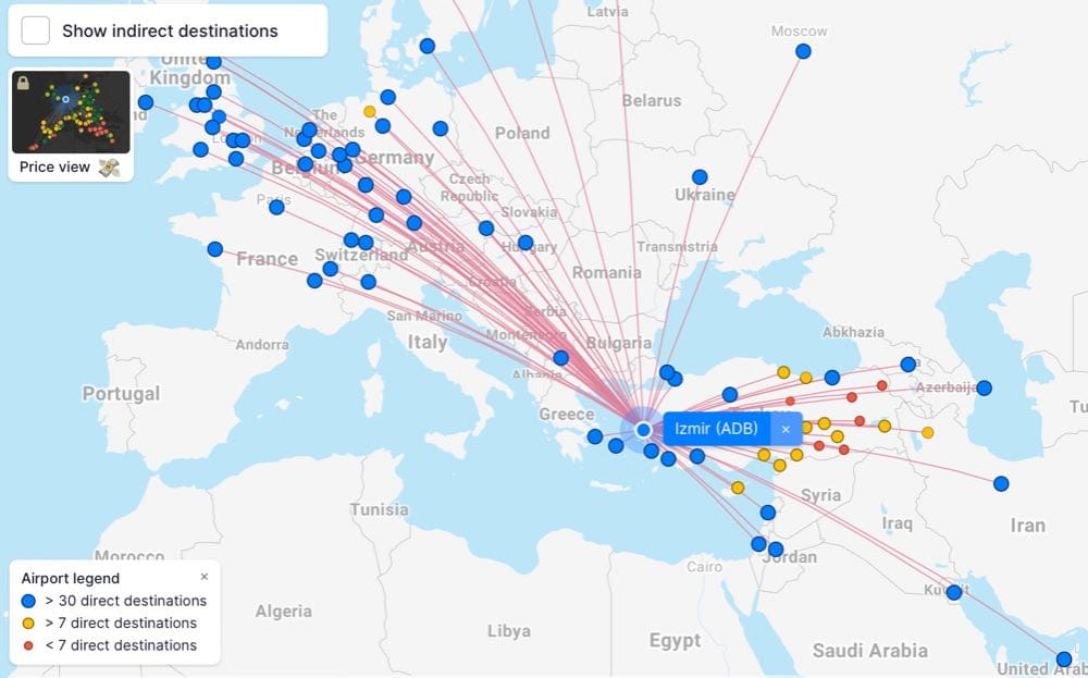flight map izmir