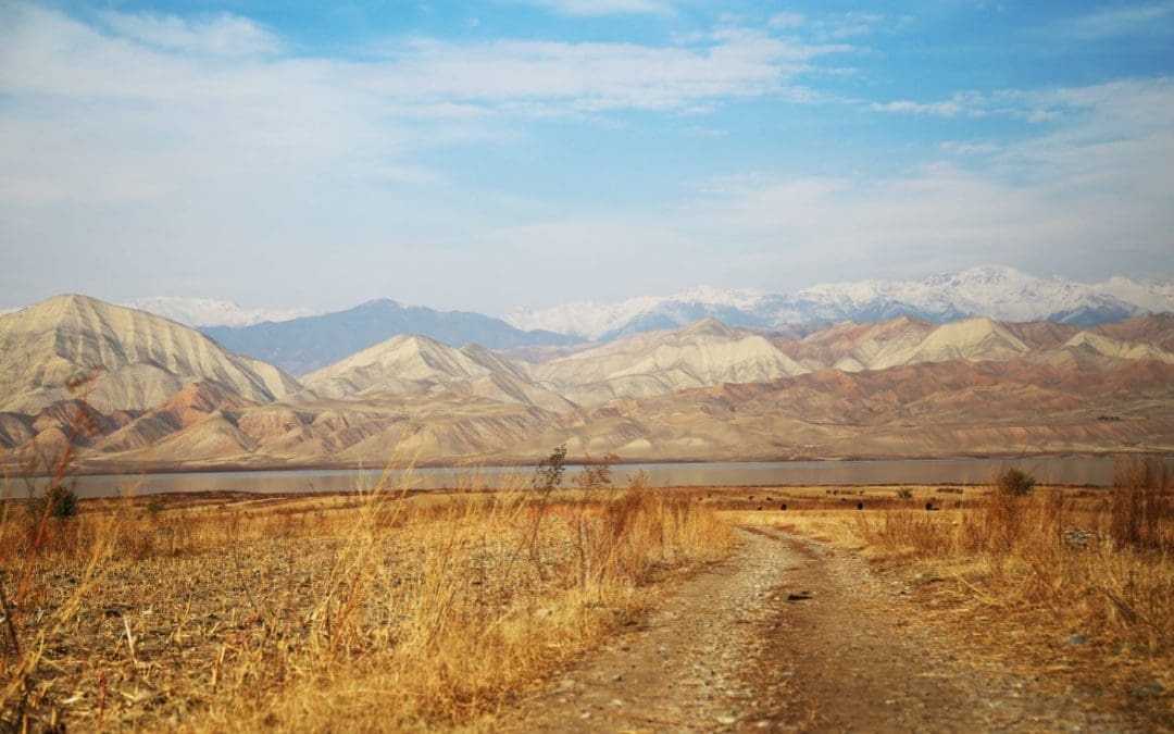 plains and mountains in central asia